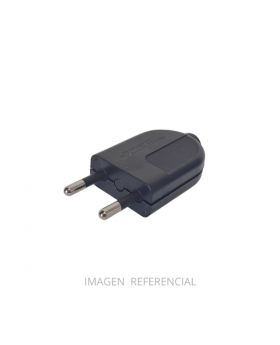 ENCHUFE MACHO 10A 2P MEC NEGRO 0300MV0260