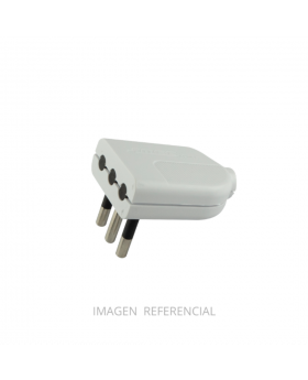 ENCHUFE MACHO 10A 2P+T CONV.BLANCO MEC 0300MV0241