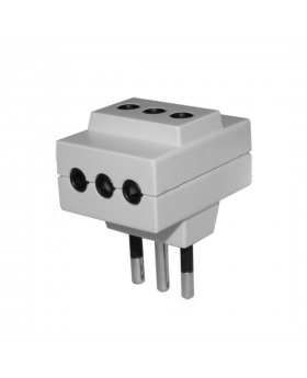 ENCHUFE MACHO TRIPLE 2P+T 10A NEGRO 0300MD0225 MEC