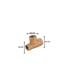 TEE BRONCE SOLDAR 1/2 X1/2 X 3/8