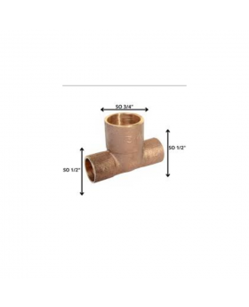 TEE BRONCE SOLDAR 1/2 X1/2 X3/4