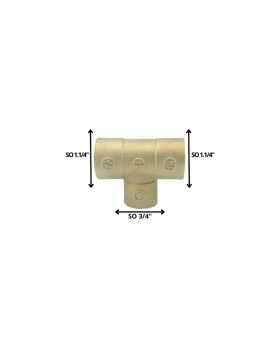 TEE BRONCE SOLDAR 1.1/4 X 1.1/4 X 3/4