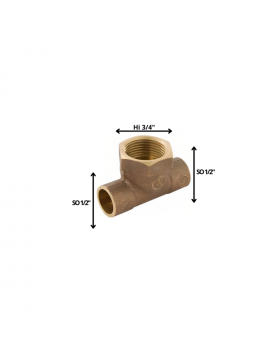 TEE BRONCESO-SO-HI 1/2 X 1/2 X 3/4