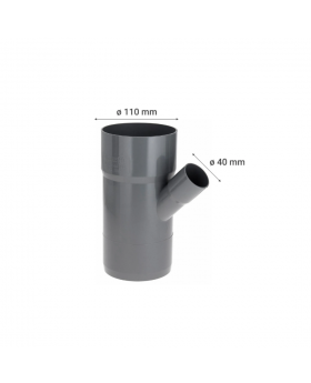VEE PVC SANITARIO GRIS 110MM X 40MM