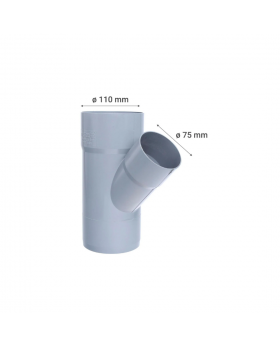 VEE PVC SANITARIO GRIS 110MM X 75MM.