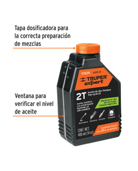 ACEITE P/MOTOR 2T 140Z TRUPER ACES-20 400ML.